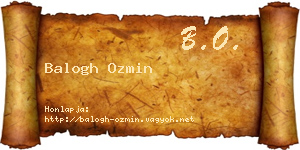 Balogh Ozmin névjegykártya