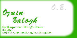 ozmin balogh business card
